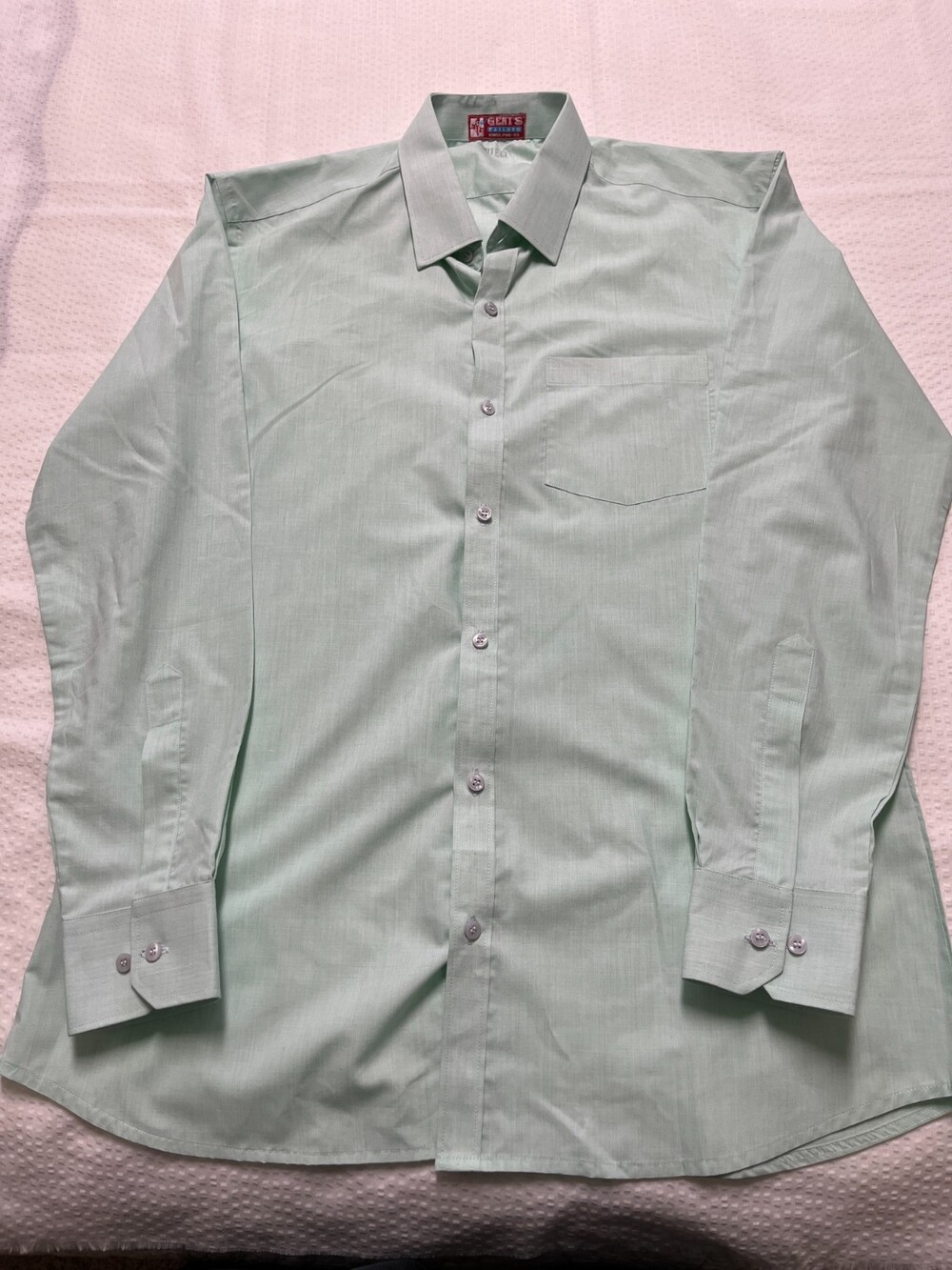 New Gent's Tailor men's long sleeve shirt medium fitted light green